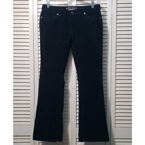 Arizona Low Rise Corduroy Jeans Juniors Size 7 Black Flare Leg Stretch Pockets